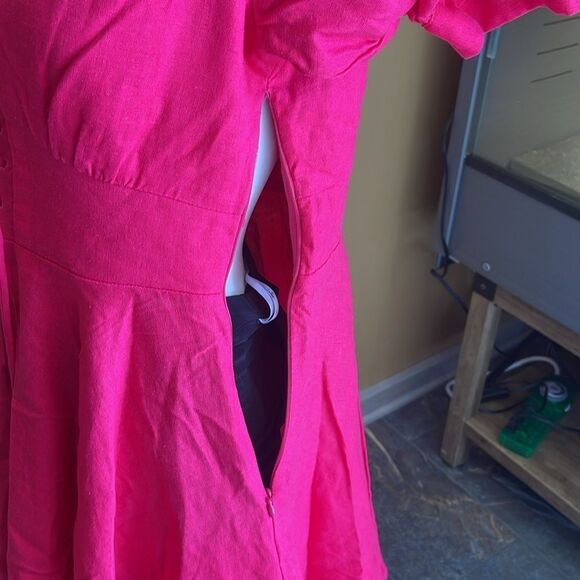 NWT House Of Harlow 1960 Magenta Puff Sleeve Mini Dress Size 4 - Picture 6 of 15
